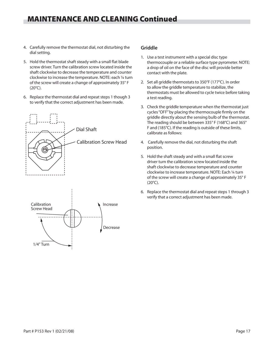 Garland SS680, SU680 operation manual Griddle 