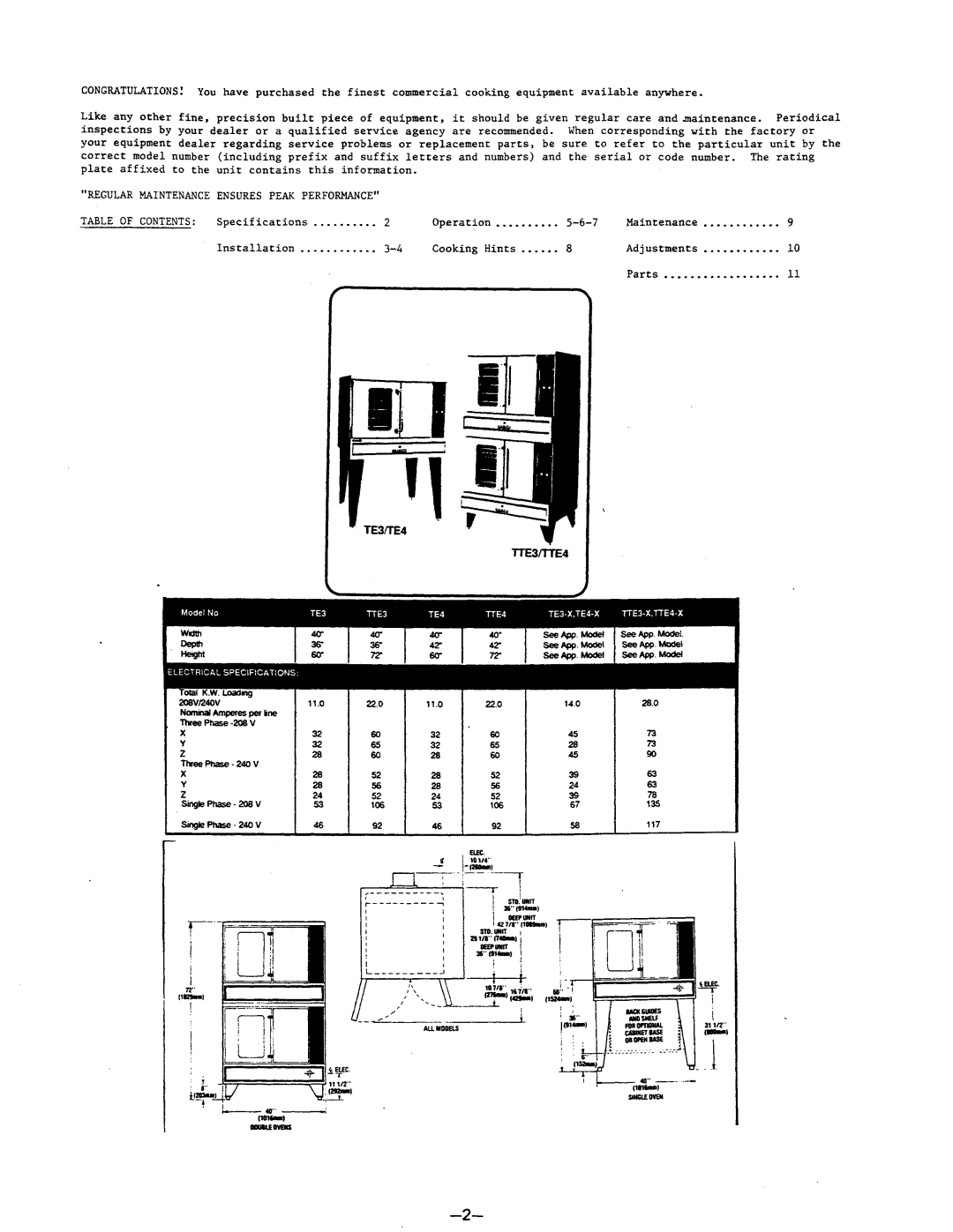 Garland TTE3/4ECH, TTE3/4-X manual 