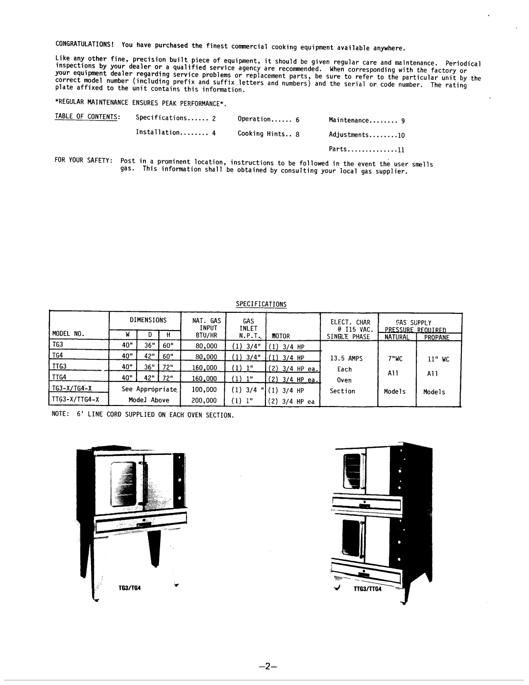 Garland TTG3/4V, TTG3/4EC-CH, TTG3/4-X, TTG3/4-CH manual 