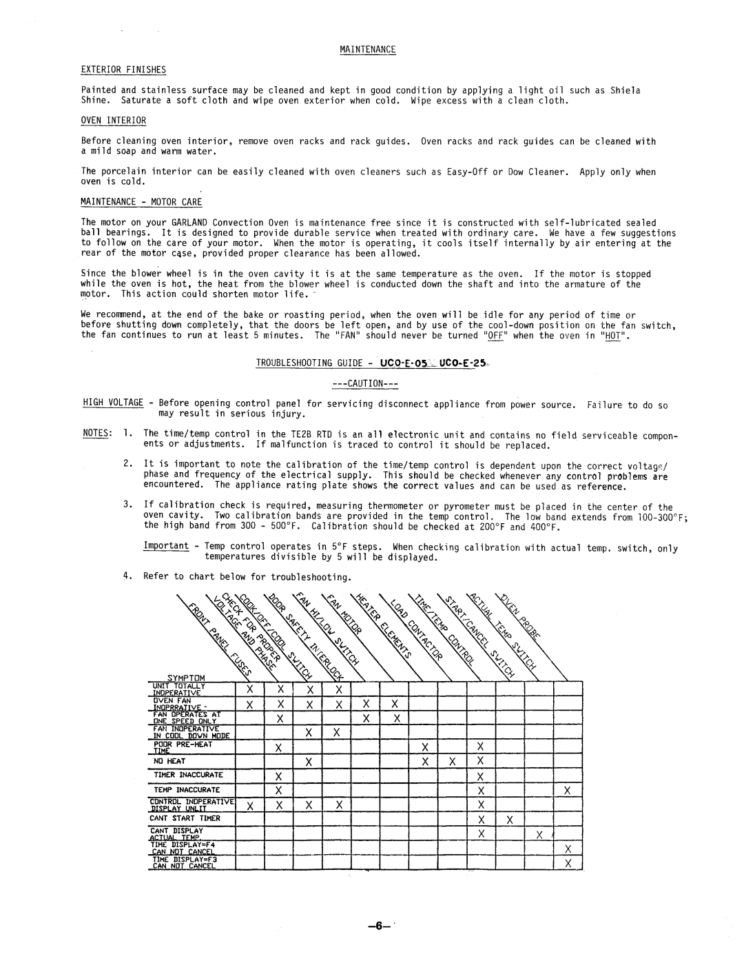 Garland UCO-E-05, UCO-E-25 manual 