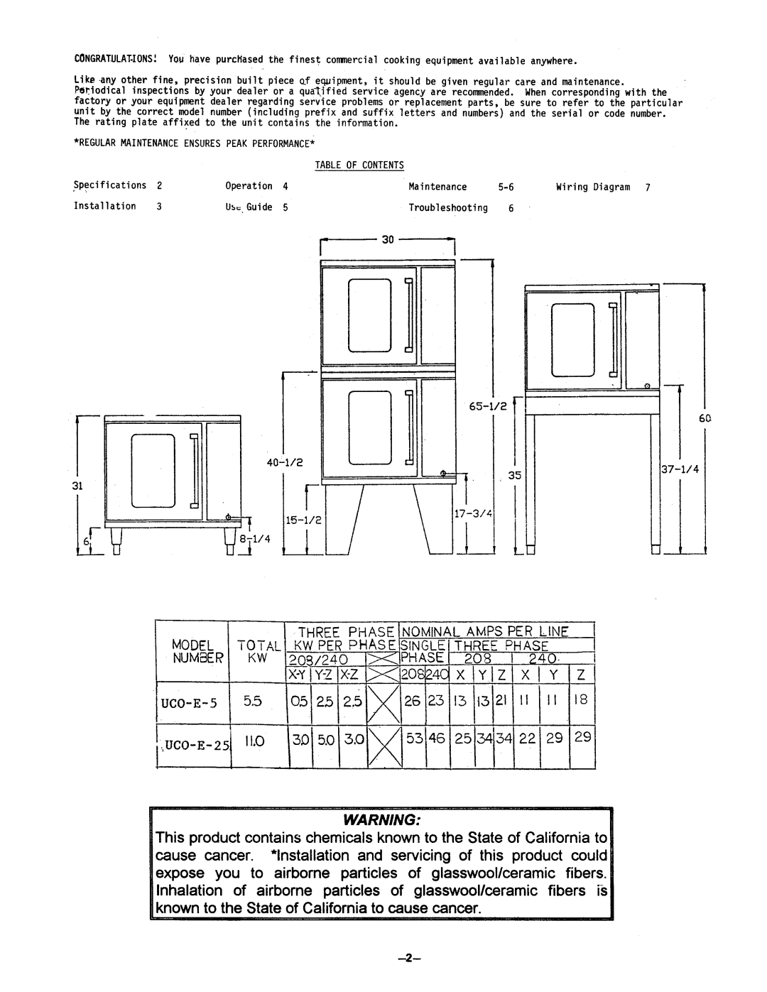 Garland UCO-E-05, UCO-E-25 manual 