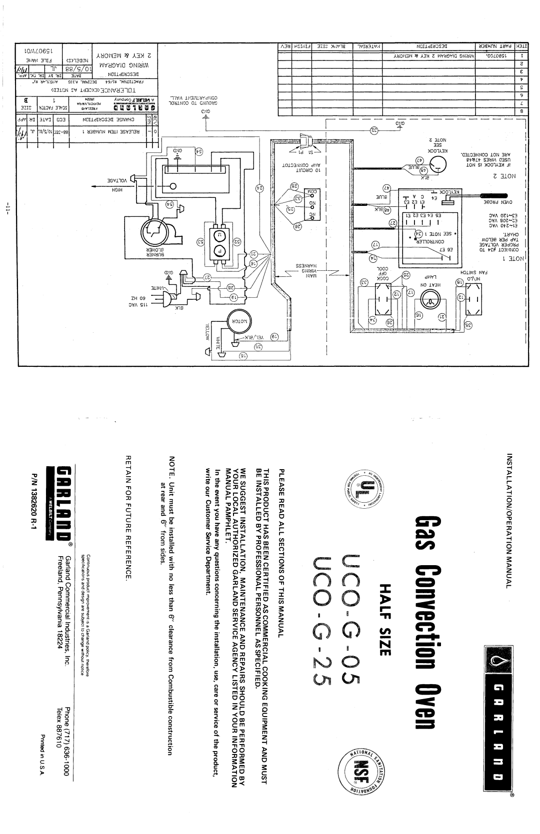 Garland UCO-G-05, UCO-G-25 manual 