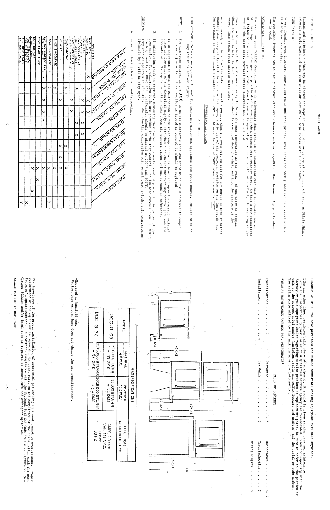 Garland UCO-G-05, UCO-G-25 manual 