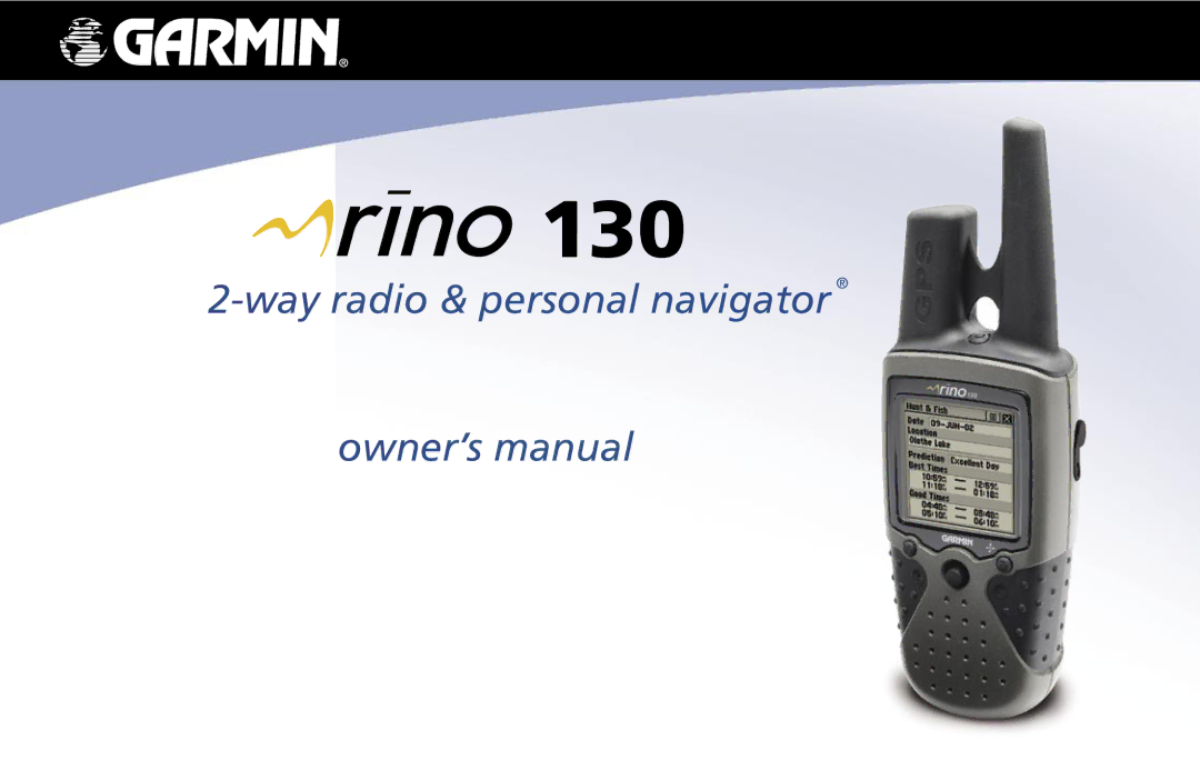 Garmin 130 owner manual 