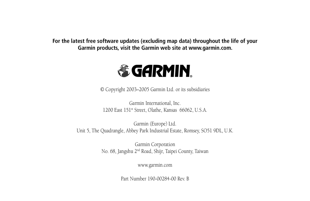 Garmin 130 owner manual 