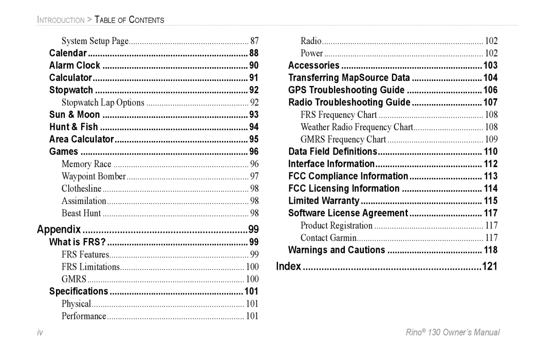 Garmin 130 owner manual 103 