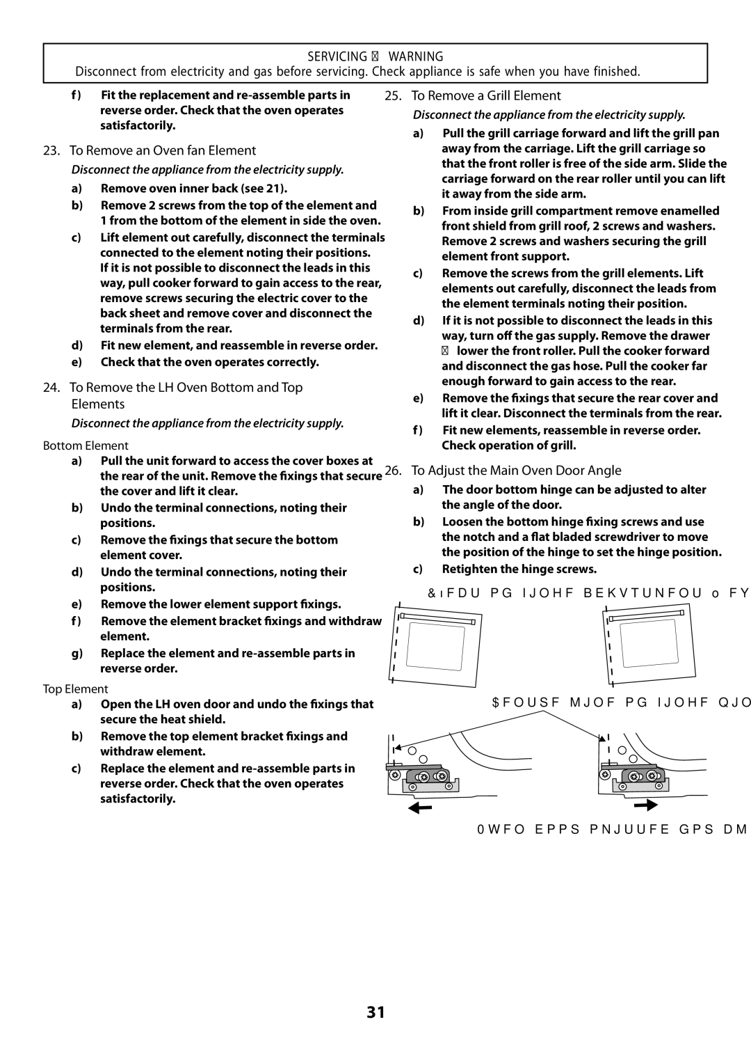 Garmin 210 GEO T DL user manual To Remove an Oven fan Element, To Remove the LH Oven Bottom and Top Elements 