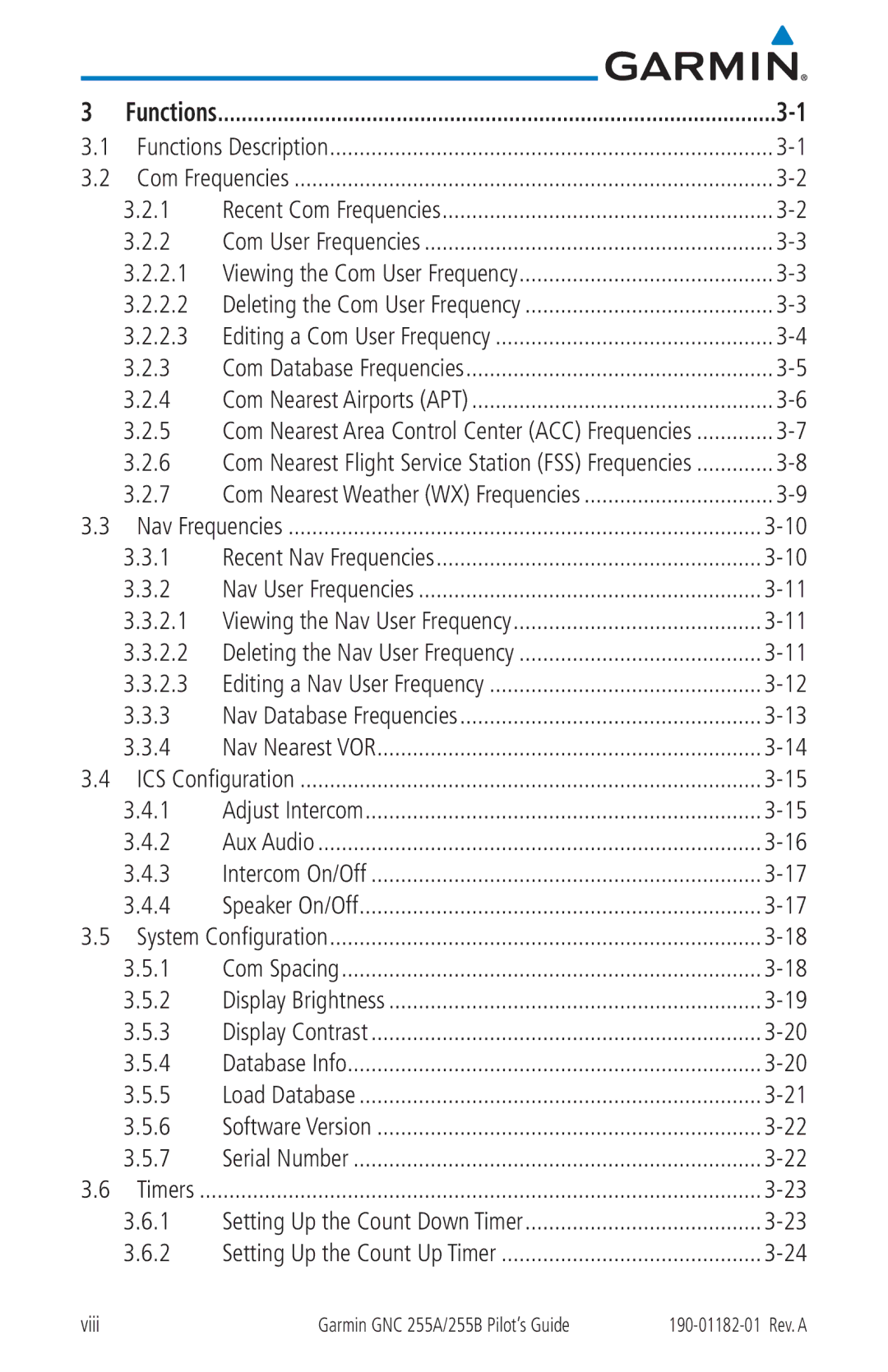 Garmin 255A manual 2.1, 2.2, 2.3 