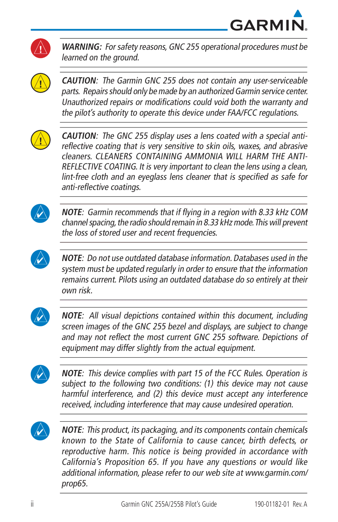 Garmin 255A manual 190-01182-01 Rev. a 