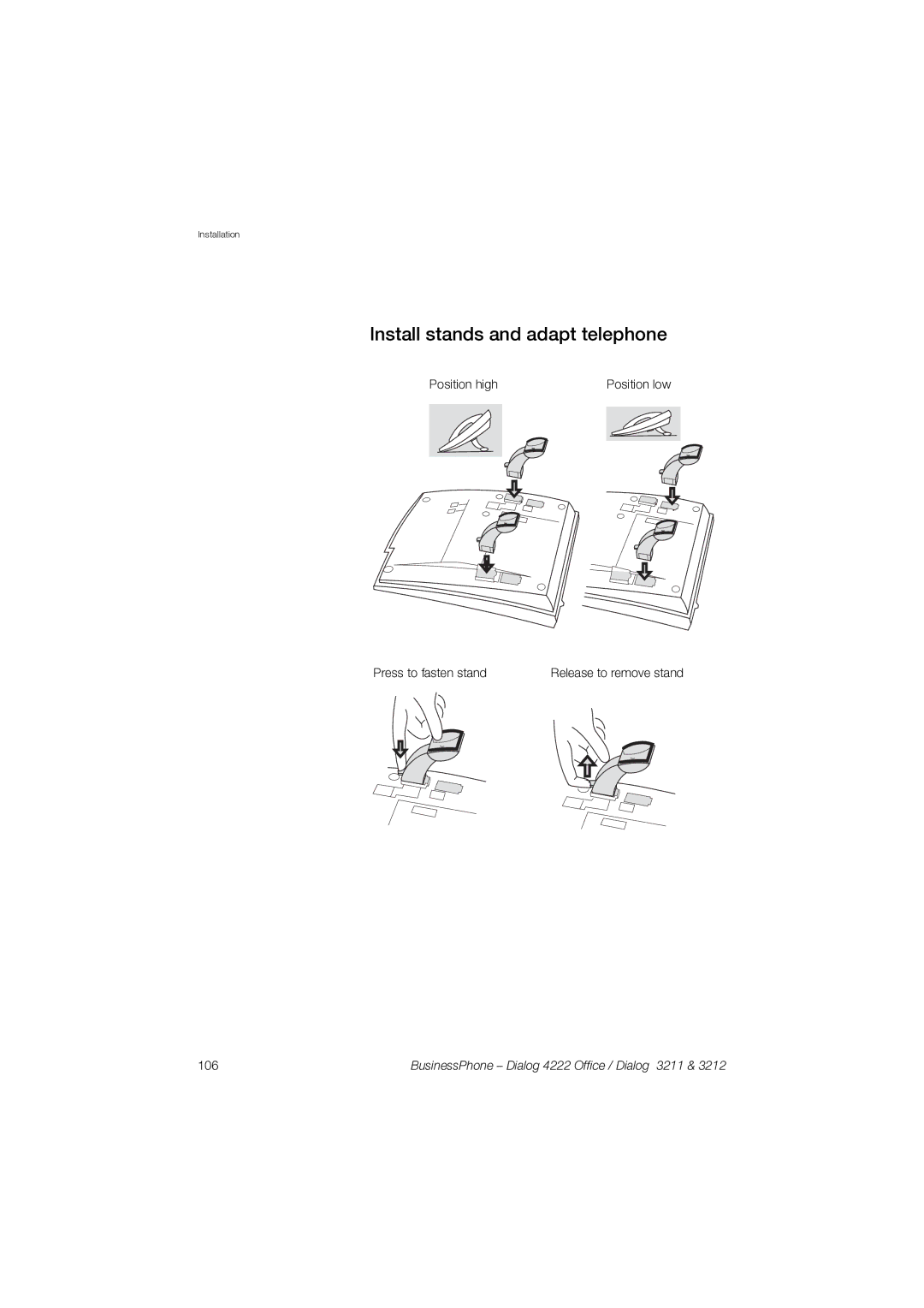 Garmin 3211 manual Install stands and adapt telephone 