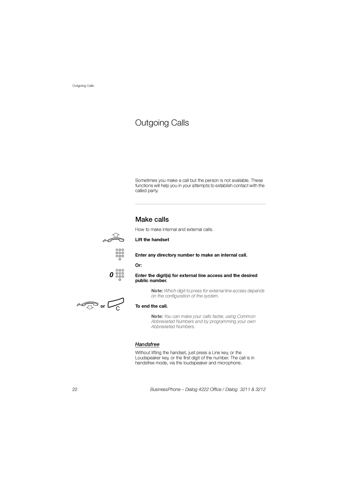 Garmin 3211 manual D or í, Outgoing Calls, Make calls 