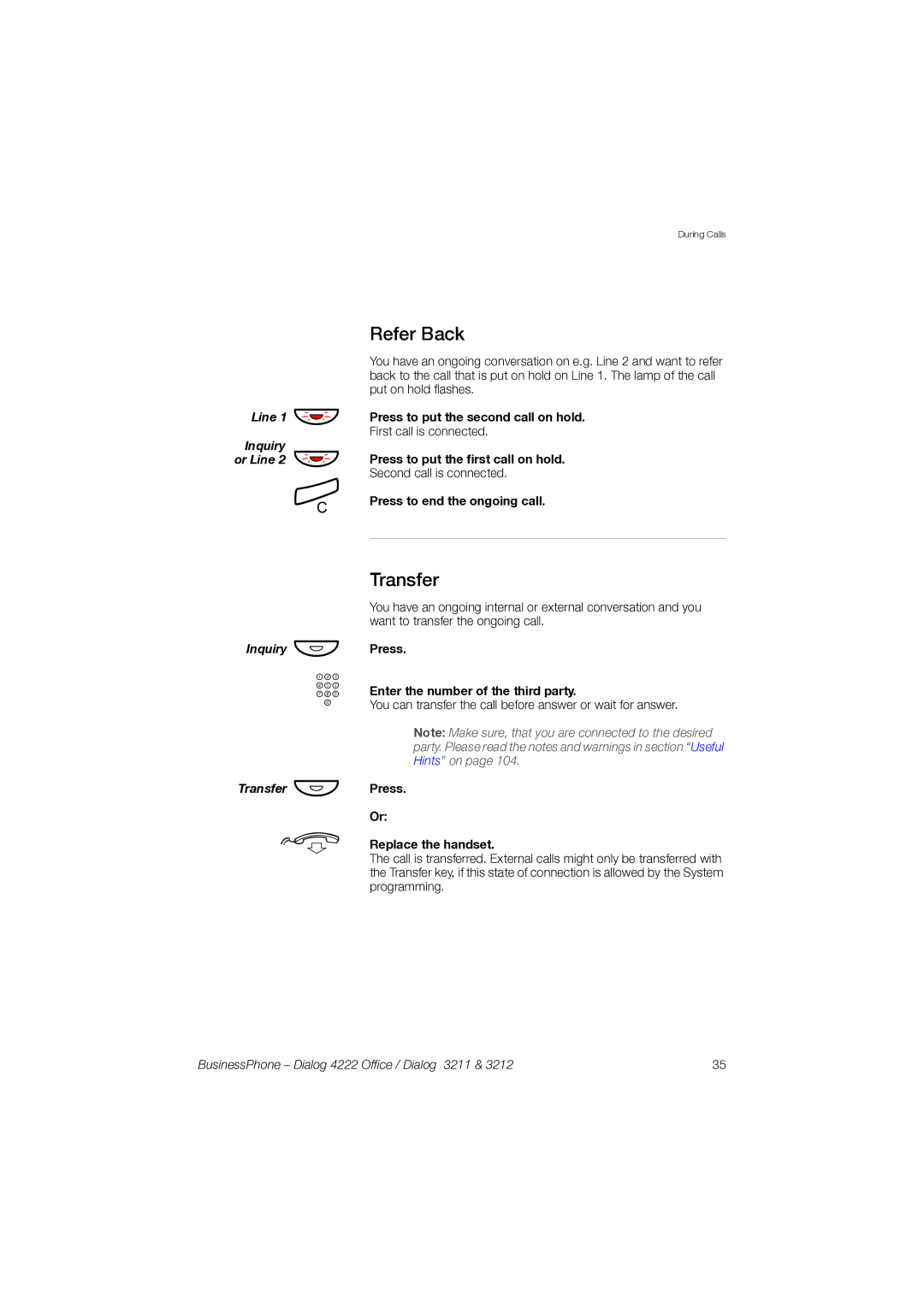 Garmin 3211 manual Refer Back, Transfer 