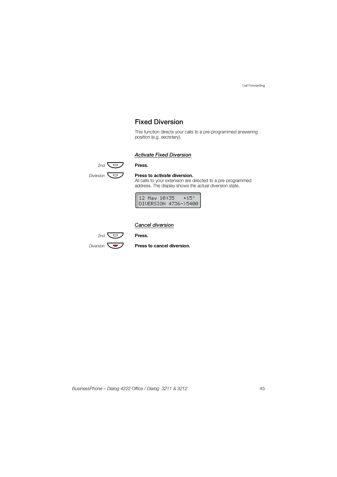 Garmin 3211 manual Activate Fixed Diversion, Cancel diversion, Press Press to activate diversion 