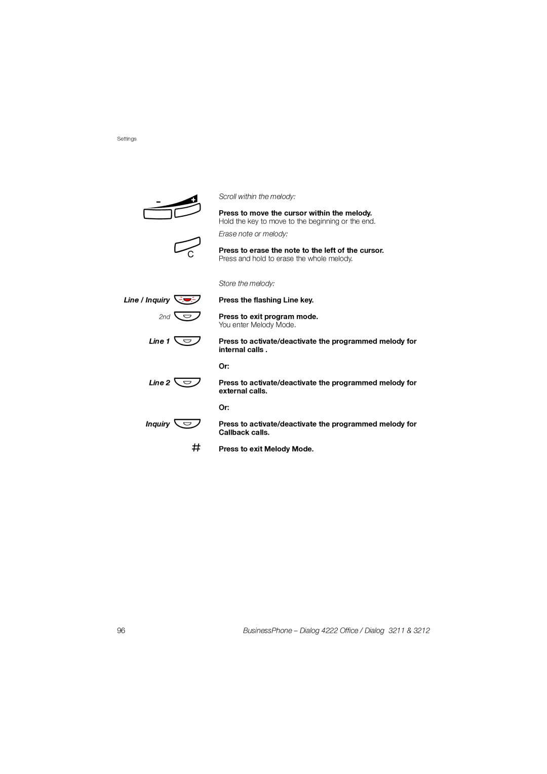 Garmin 3211 Press to erase the note to the left of the cursor, Press the flashing Line key Press to exit program mode 