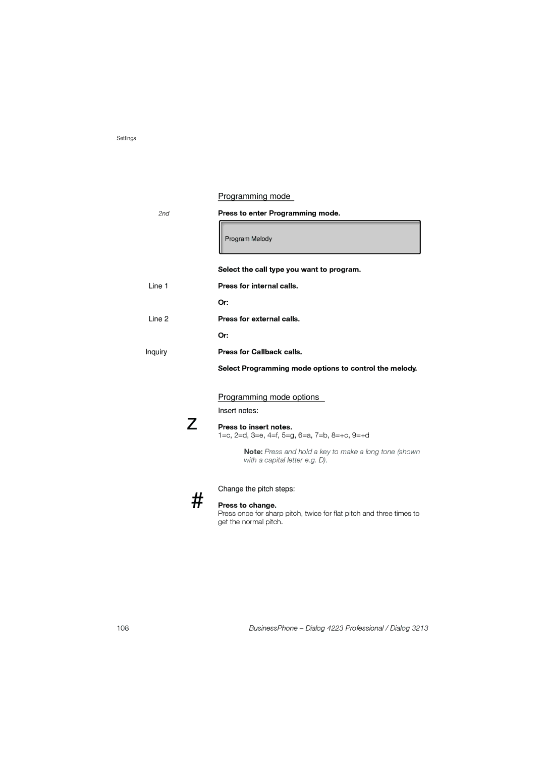 Garmin 4223 manual Programming mode options, Press to insert notes, Press to change 