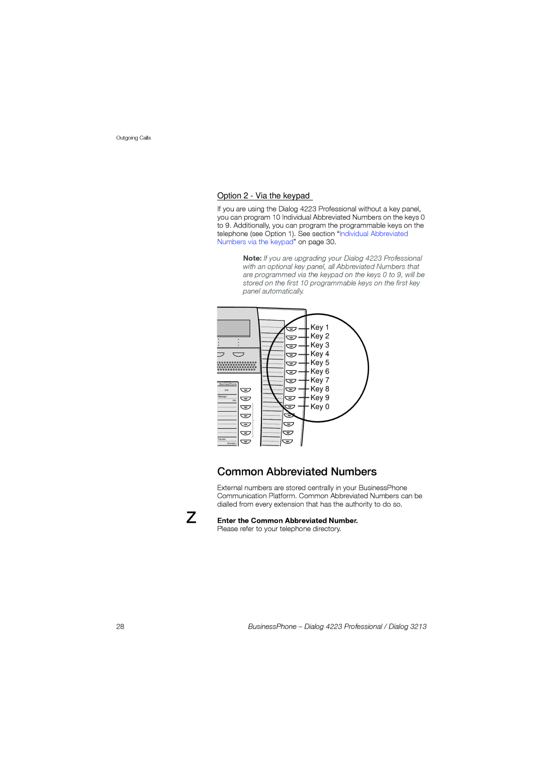 Garmin 4223 manual Common Abbreviated Numbers, Option 2 Via the keypad 