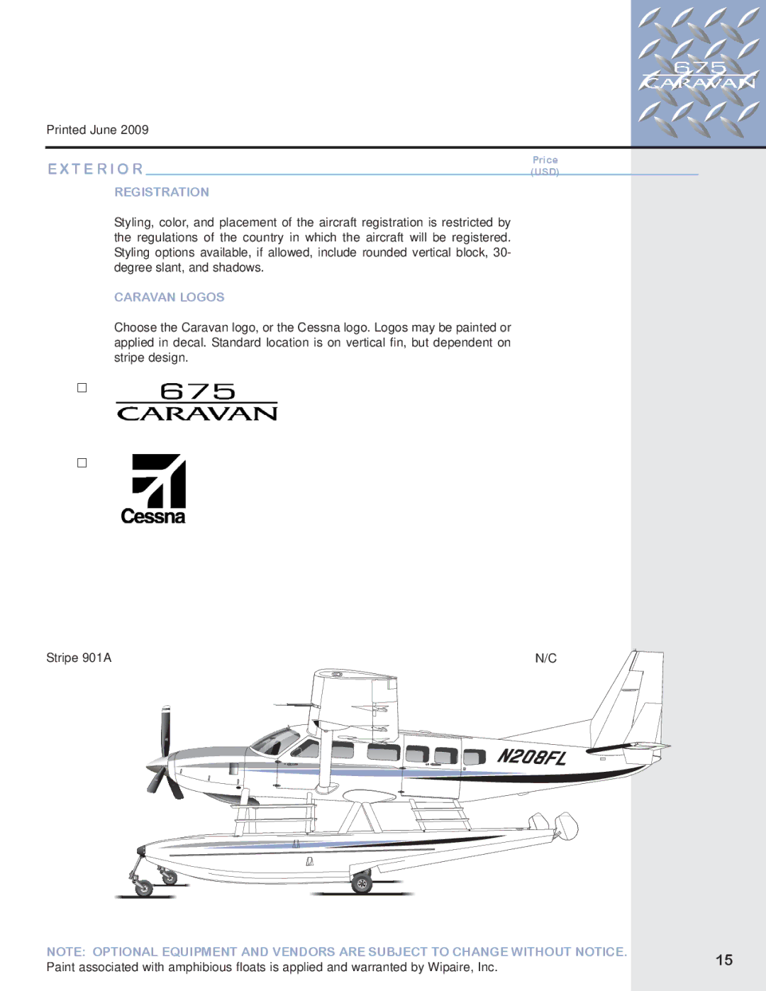 Garmin 675 manual Registration, Caravan Logos 