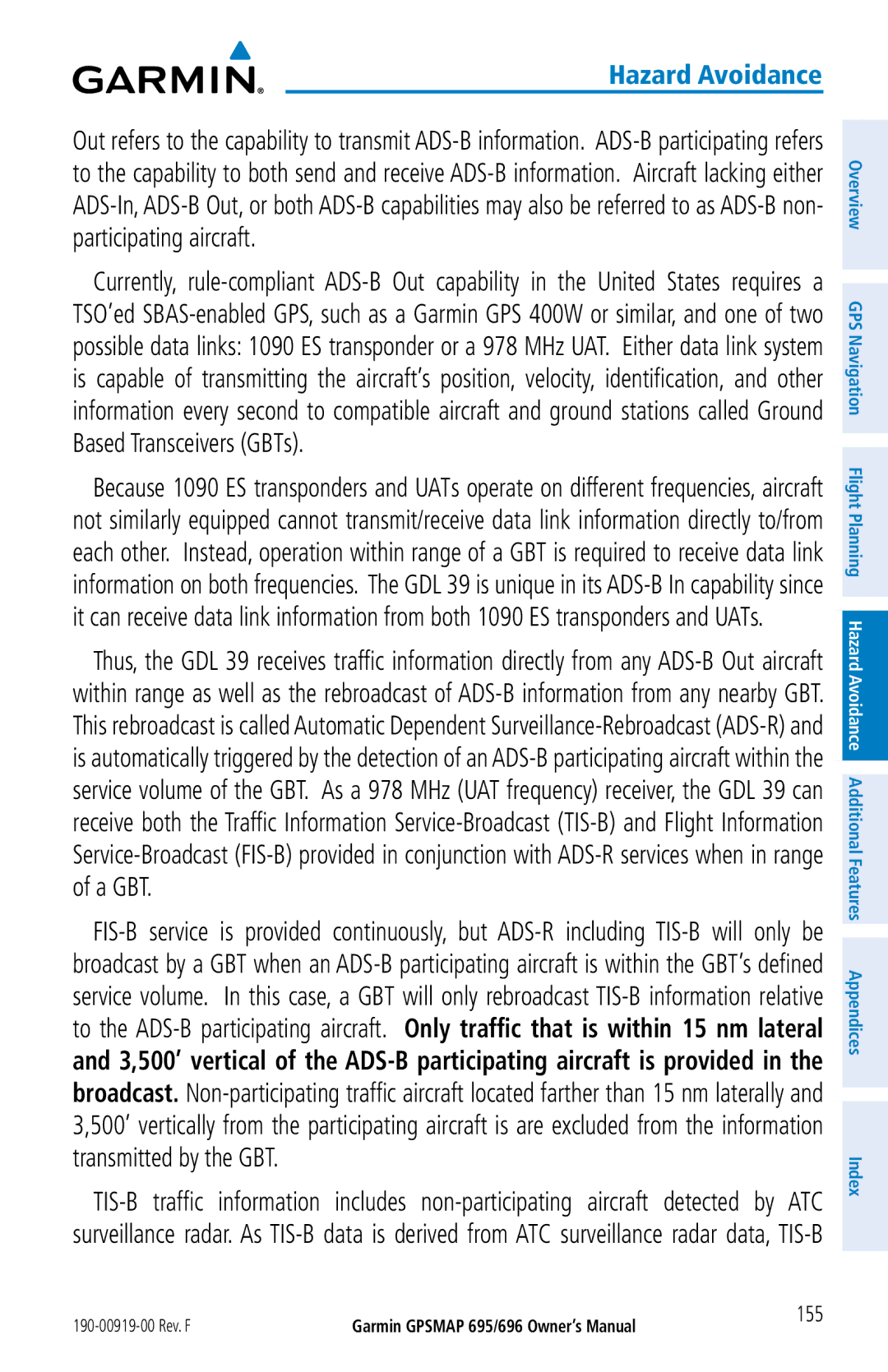 Garmin 696, 695 owner manual 155 