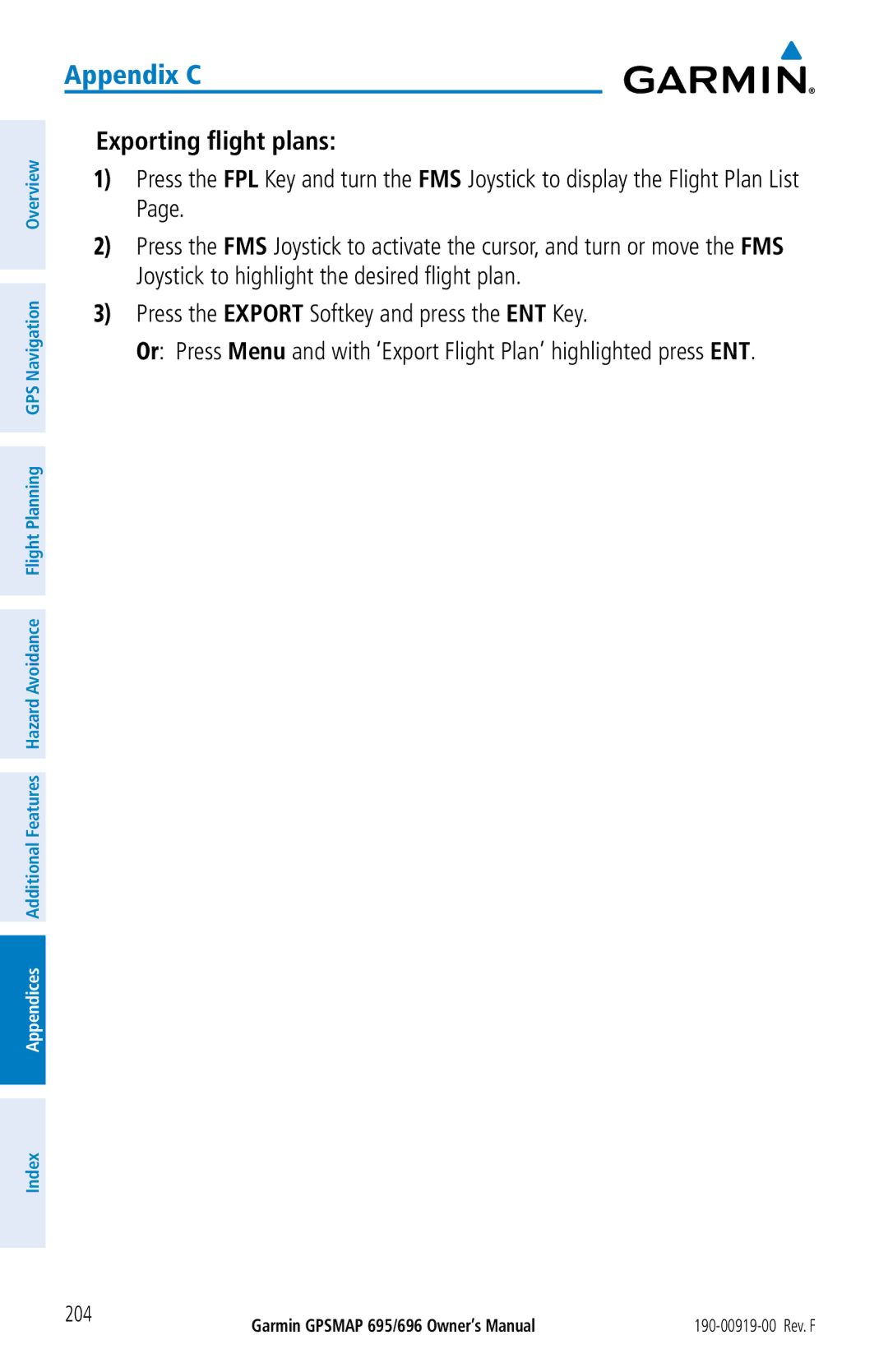 Garmin 695, 696 owner manual 204 