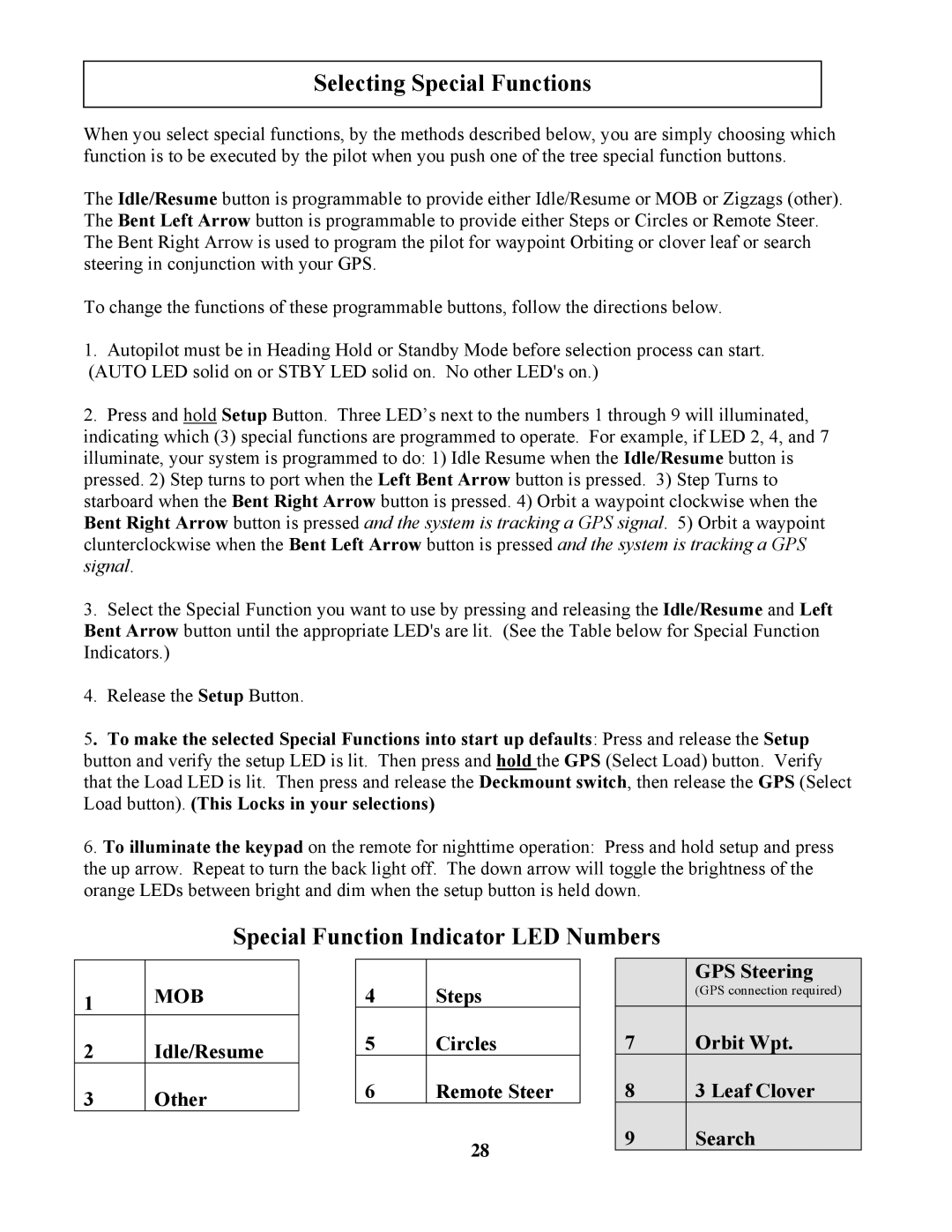 Garmin 906-2000-00 owner manual Selecting Special Functions 