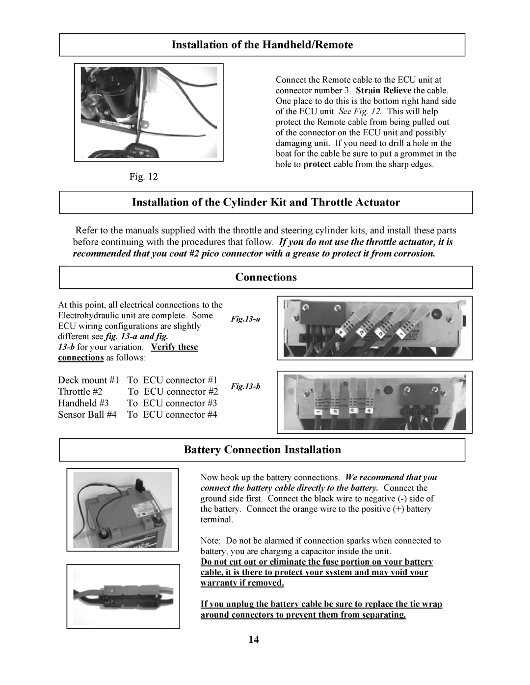 Garmin 906-2000-00 owner manual Installation of the Handheld/Remote, Installation of the Cylinder Kit and Throttle Actuator 