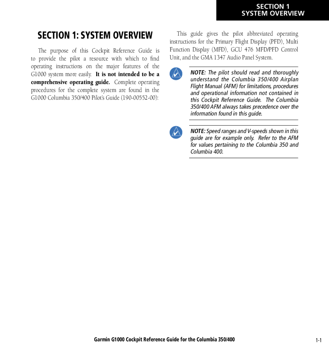 Garmin Columbia 350/400 manual Section System Overview 