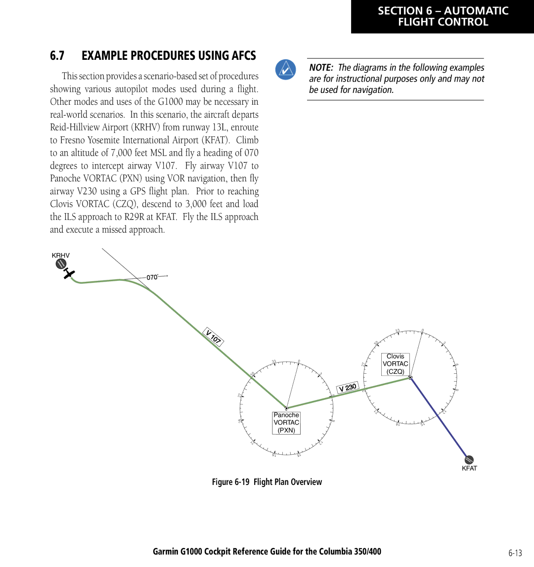 Garmin Columbia 350/400 manual Example Procedures Using Afcs 