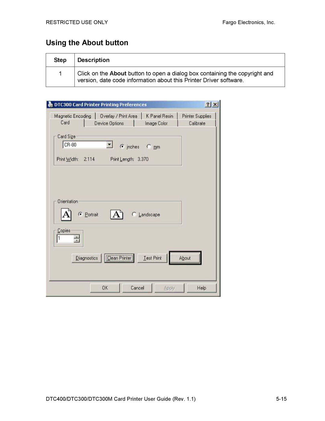 Garmin DTC300 manual Using the About button 