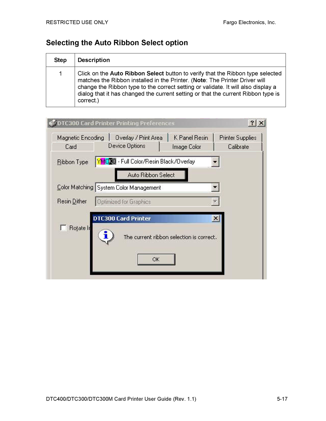 Garmin DTC300 manual Selecting the Auto Ribbon Select option 