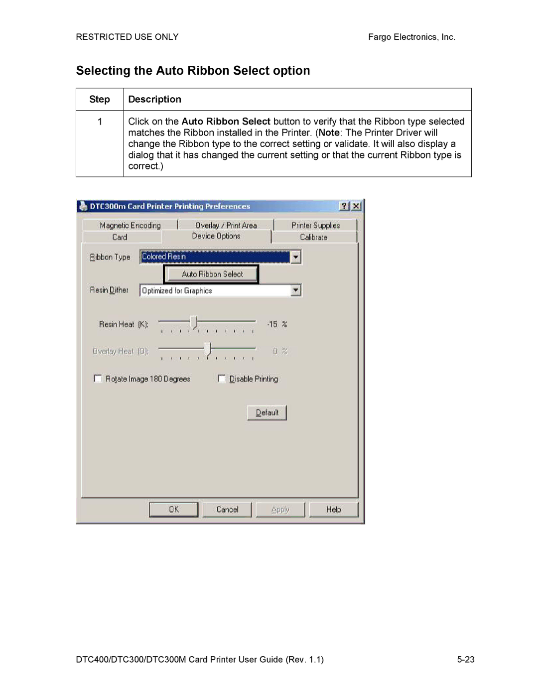 Garmin DTC300 manual Selecting the Auto Ribbon Select option 