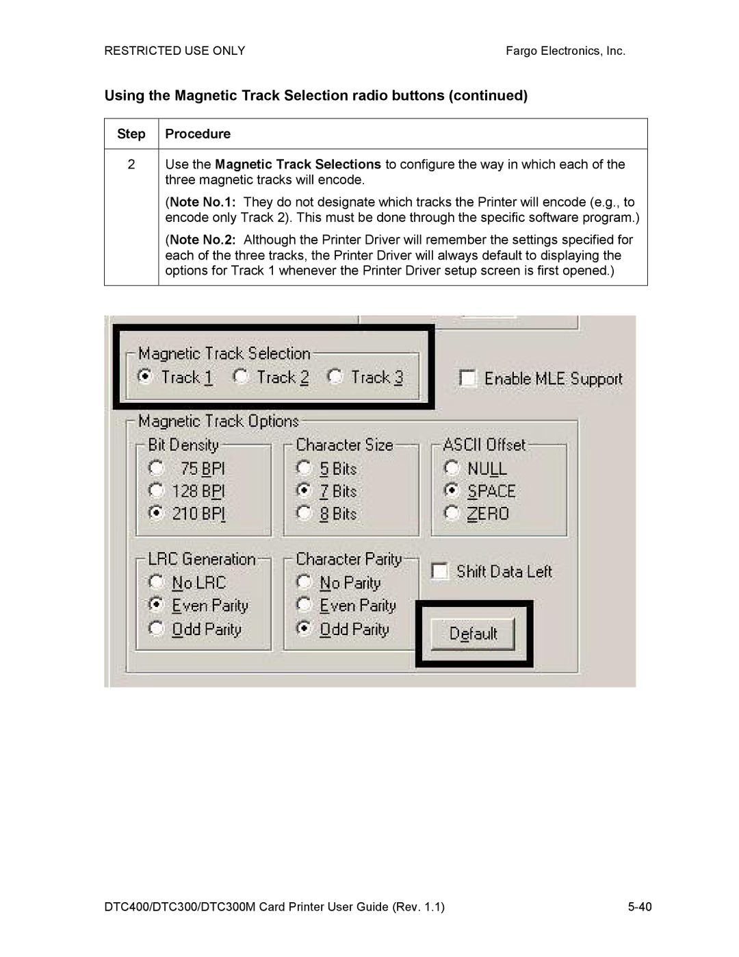 Garmin DTC300 manual Using the Magnetic Track Selection radio buttons 