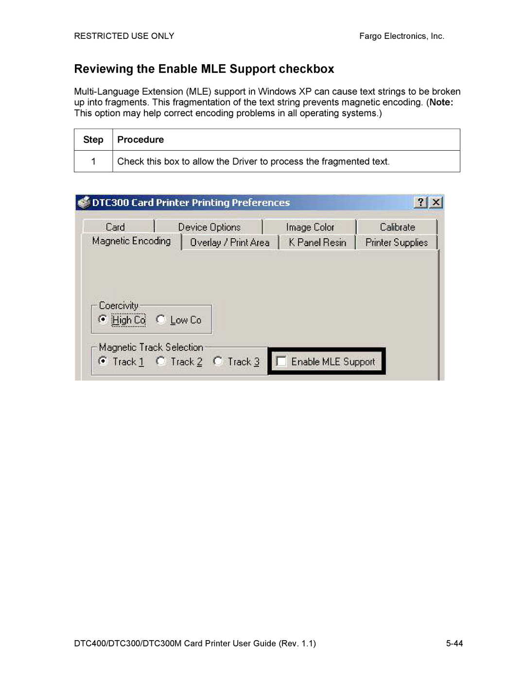 Garmin DTC300 manual Reviewing the Enable MLE Support checkbox 