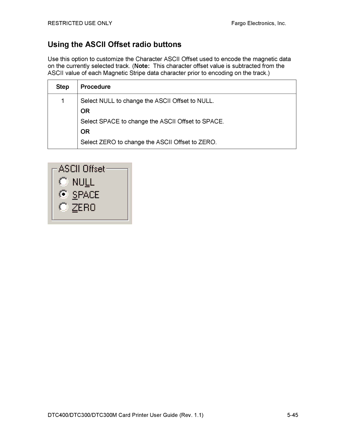 Garmin DTC300 manual Using the Ascii Offset radio buttons 