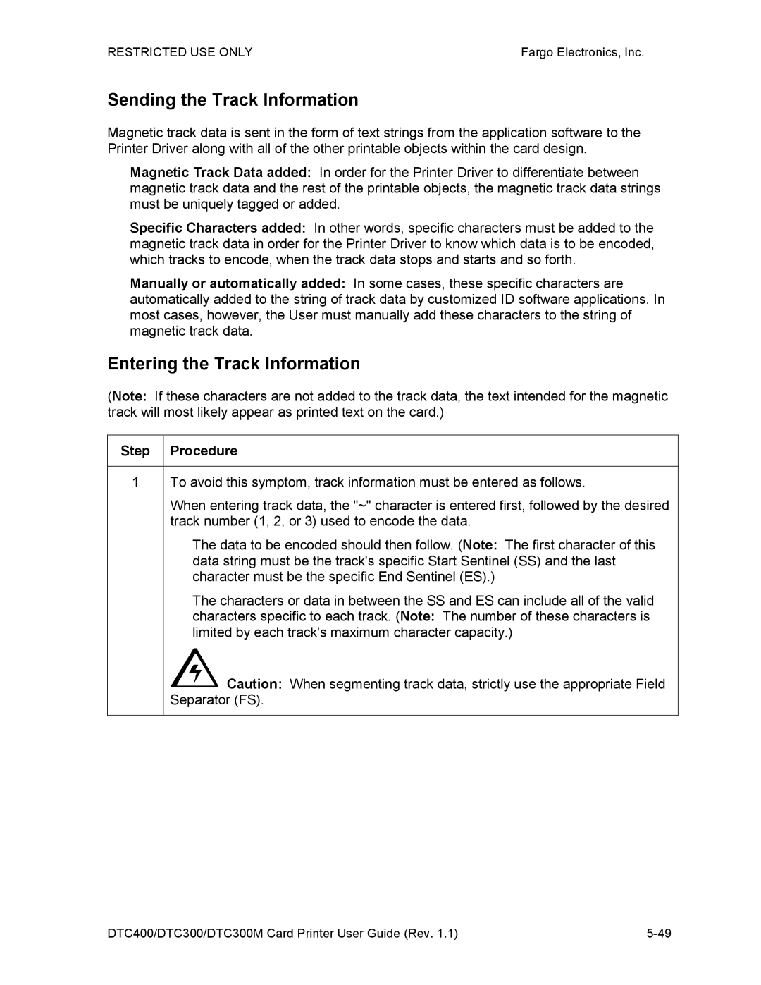 Garmin DTC300 manual Sending the Track Information, Entering the Track Information 