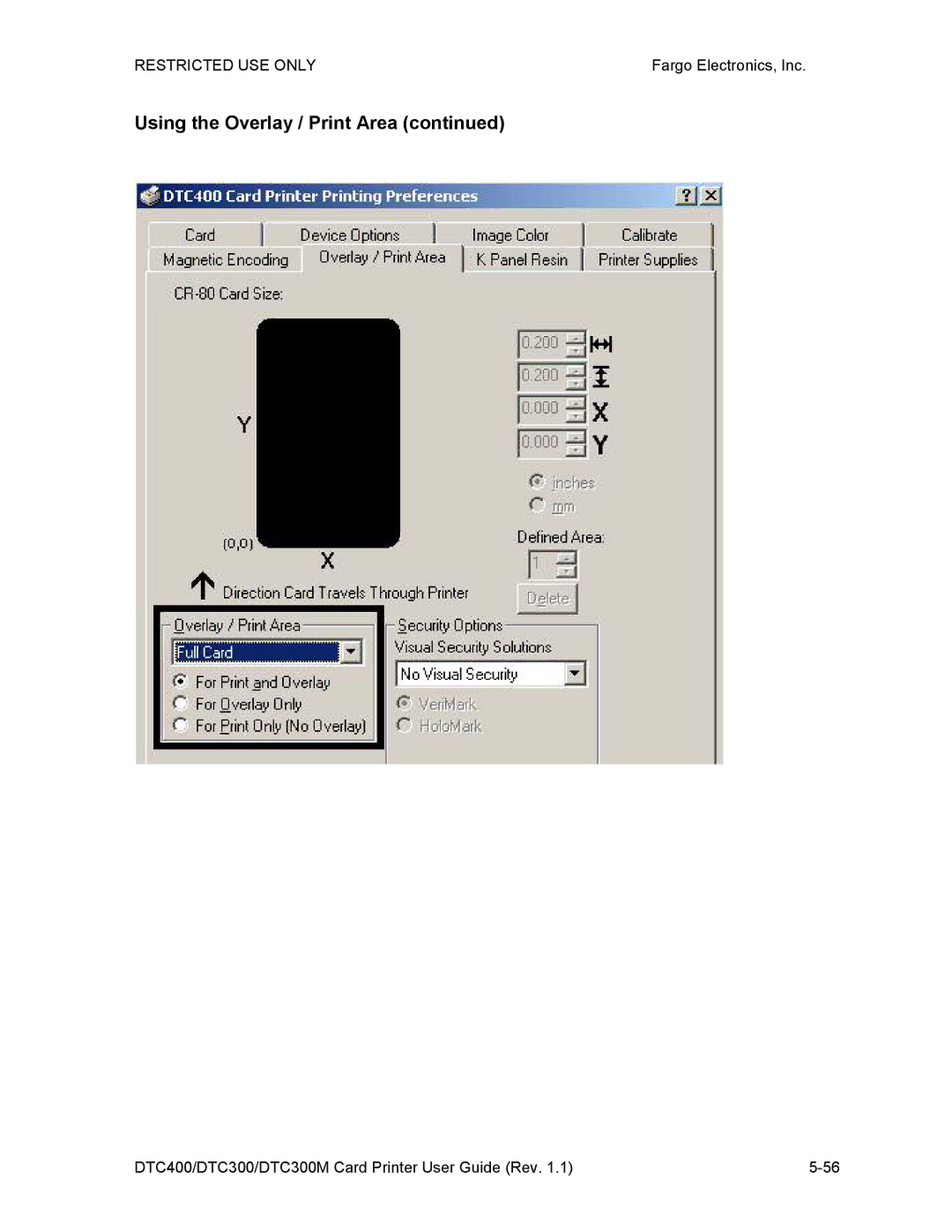 Garmin DTC300 manual Using the Overlay / Print Area 