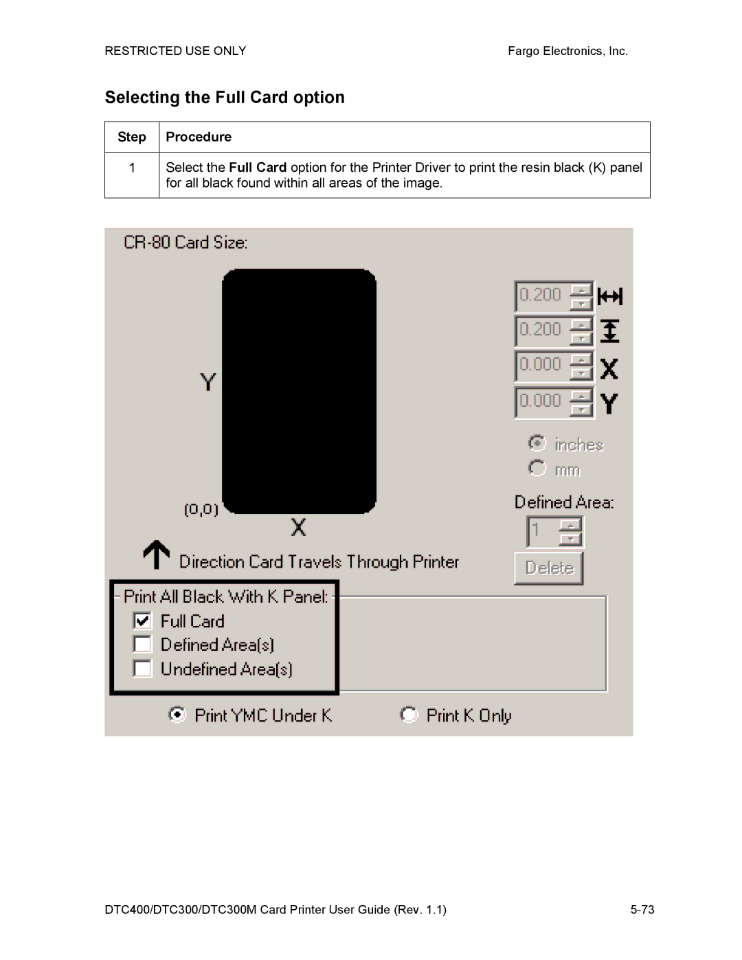 Garmin DTC300 manual Selecting the Full Card option 