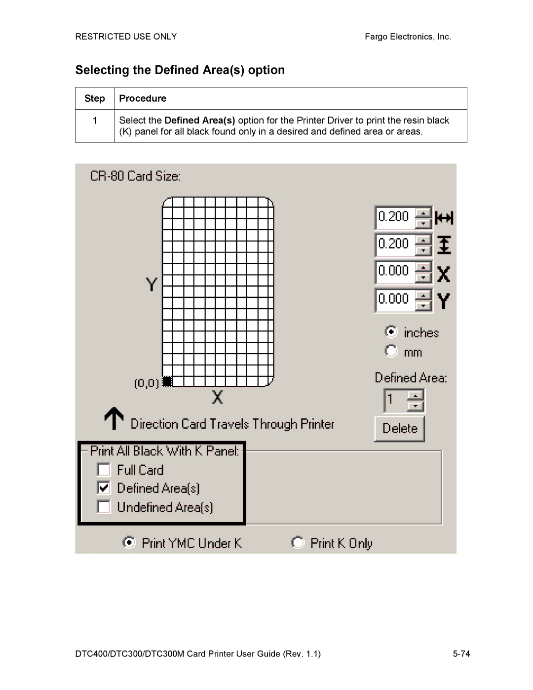 Garmin DTC300 manual Selecting the Defined Areas option 