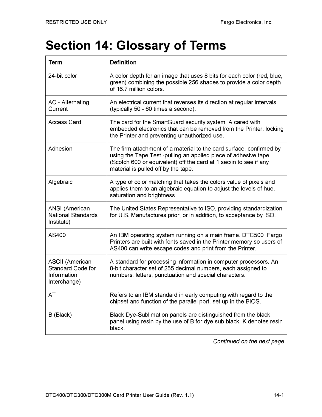 Garmin DTC300 manual Glossary of Terms, Term Definition 