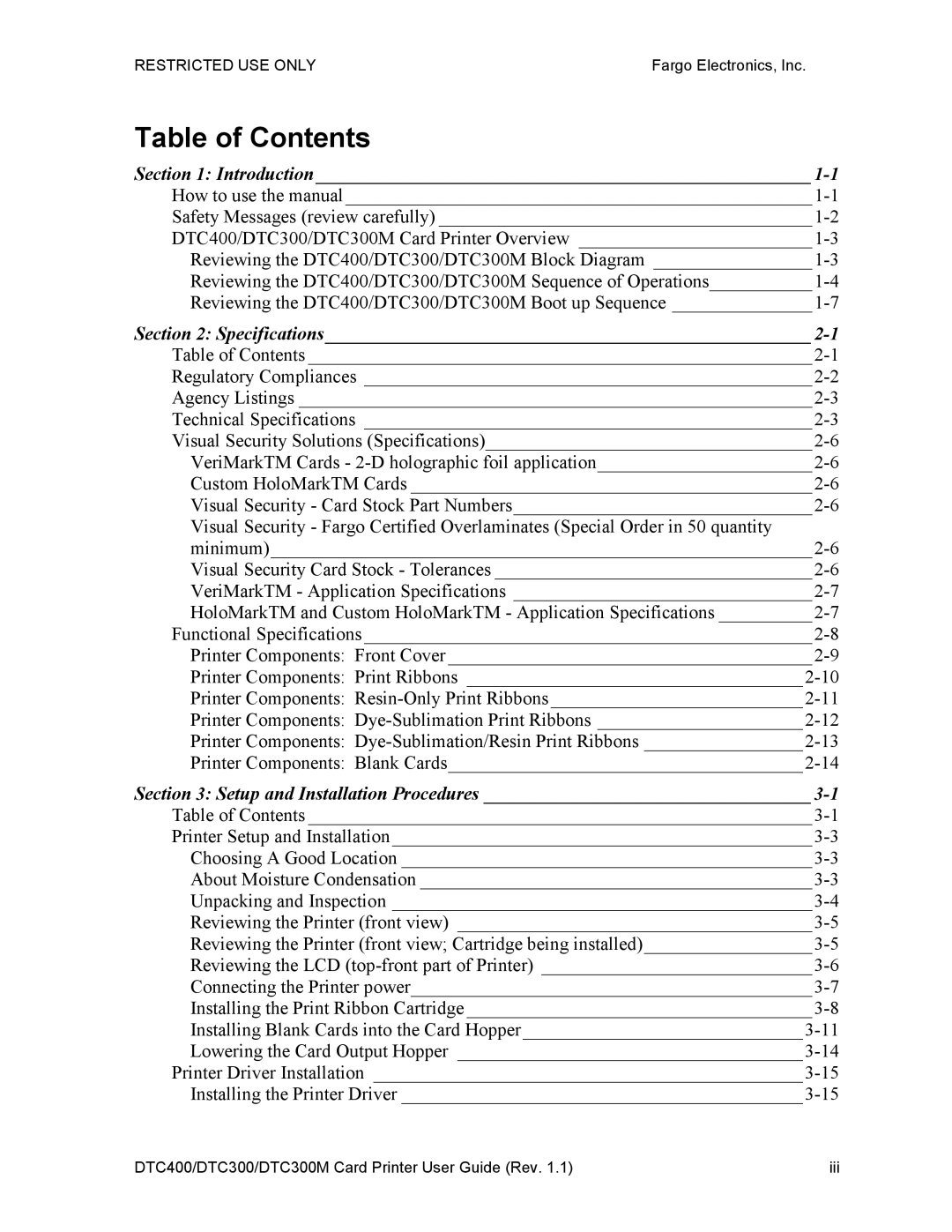 Garmin DTC300 manual Table of Contents 