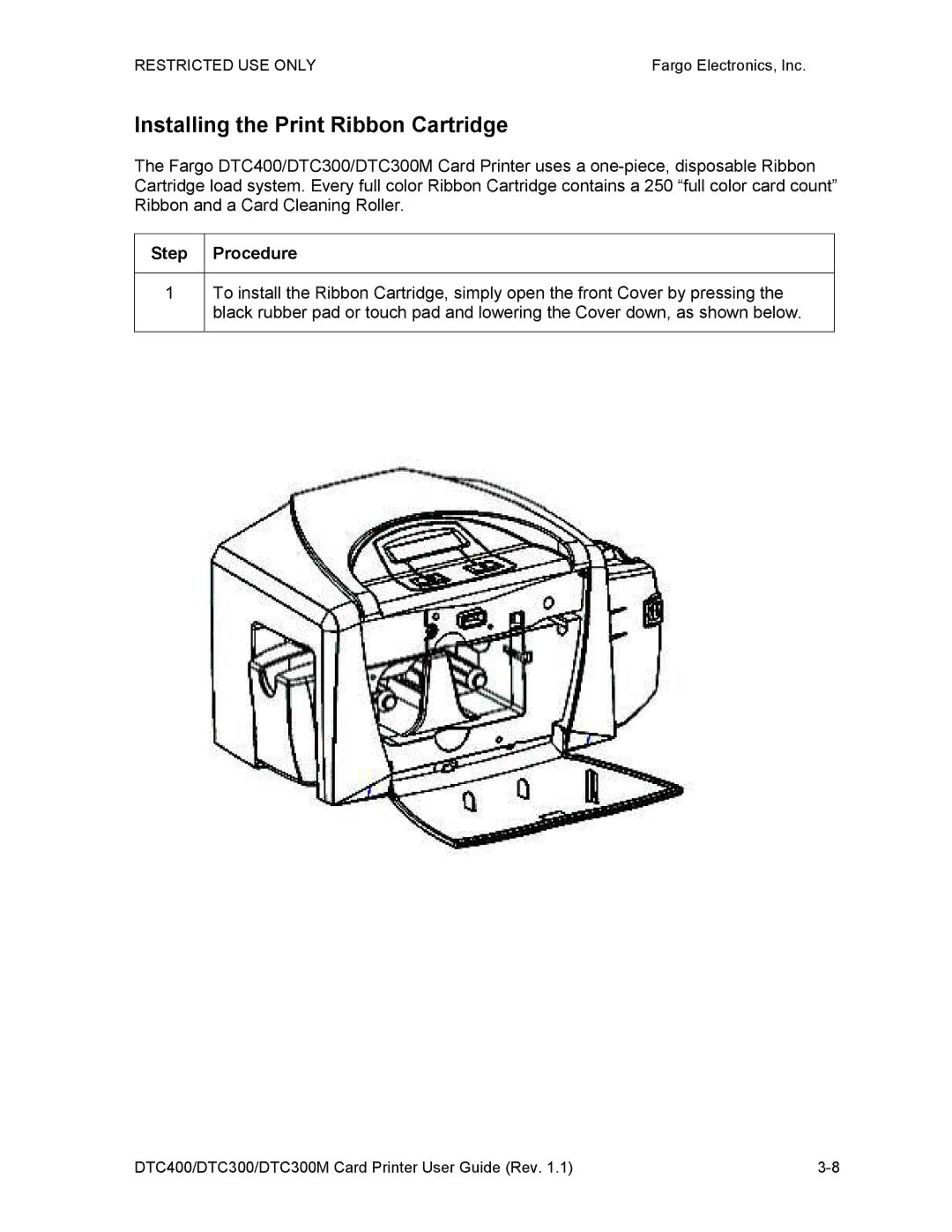 Garmin DTC300 manual Installing the Print Ribbon Cartridge 