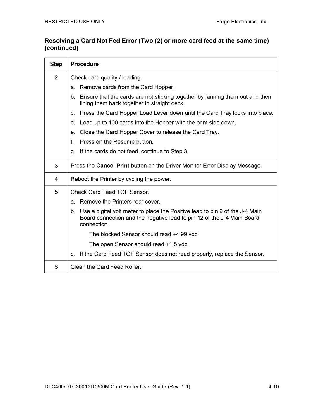 Garmin DTC300 manual Check card quality / loading, Check Card Feed TOF Sensor, Remove the Printers rear cover, Connection 