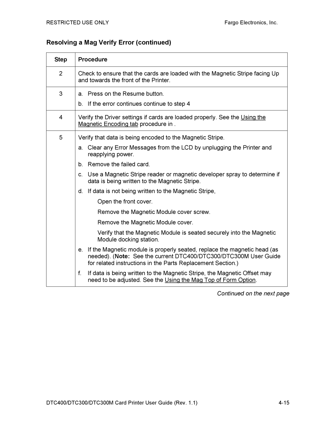 Garmin DTC300 manual Resolving a Mag Verify Error 