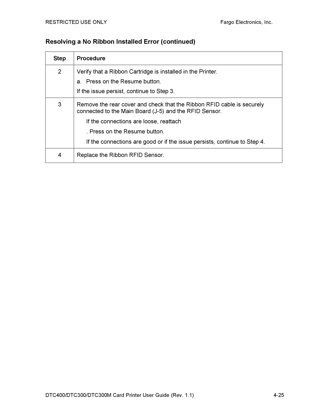 Garmin DTC300 manual Resolving a No Ribbon Installed Error 