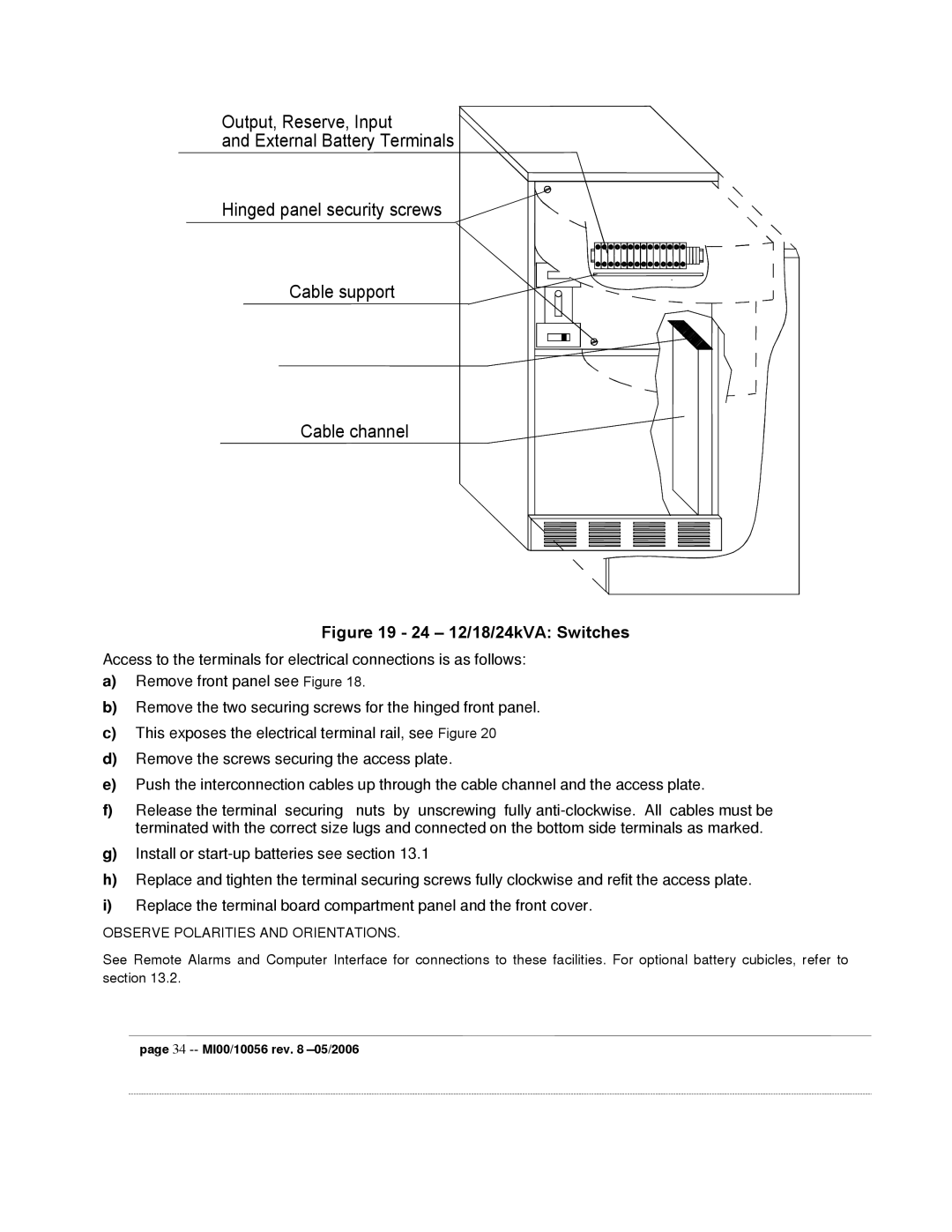 Garmin EDP70 manual Observe Polarities and Orientations 