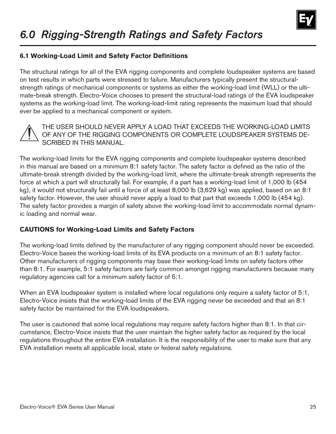 Garmin EVA-2082S/126 Rigging-Strength Ratings and Safety Factors, Working-Load Limit and Safety Factor Definitions 