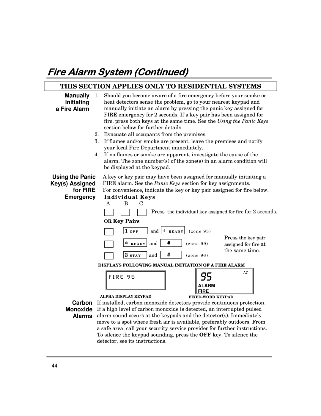 Garmin FA168CPS manual Emergency Individual Keys, Or Key Pairs 