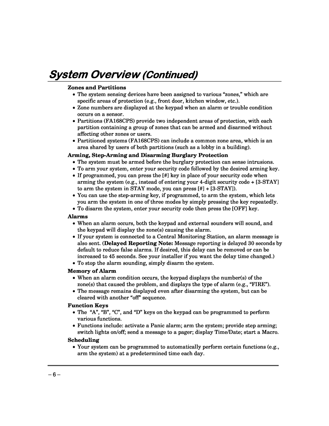 Garmin FA168CPS manual System Overview Continued 