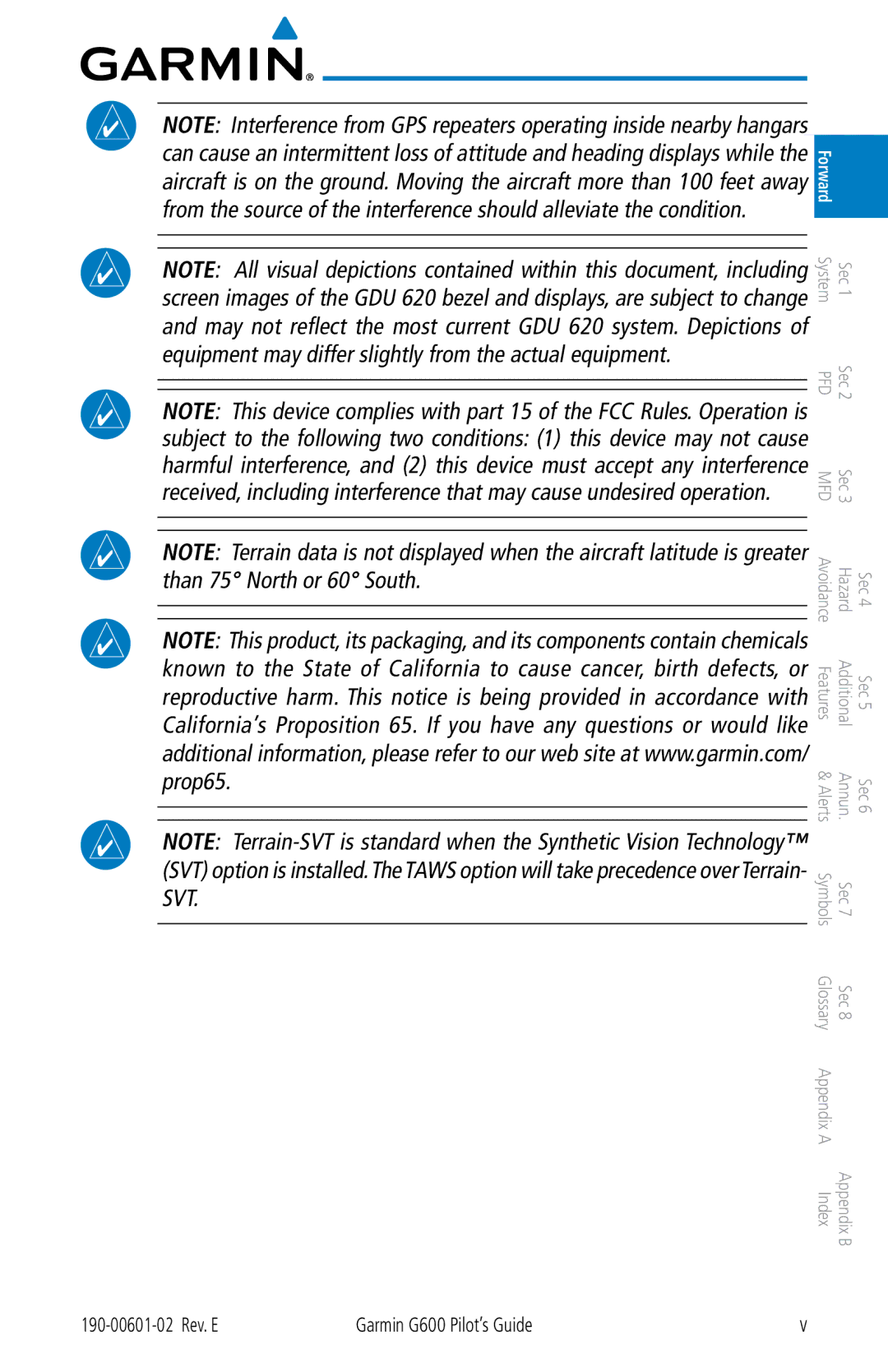 Garmin manual 190-00601-02 Rev. E Garmin G600 Pilot’s Guide 