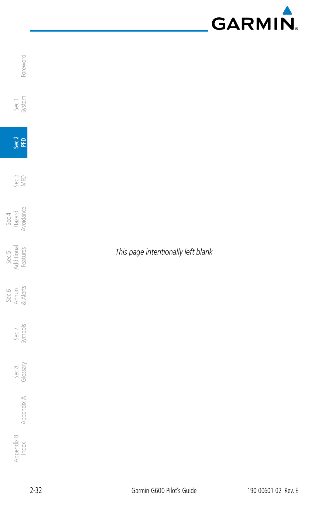 Garmin G600 manual This page intentionally left blank 