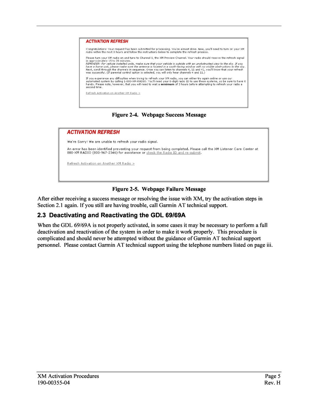 Garmin GDL 69 manual 4.Webpage Success Message 